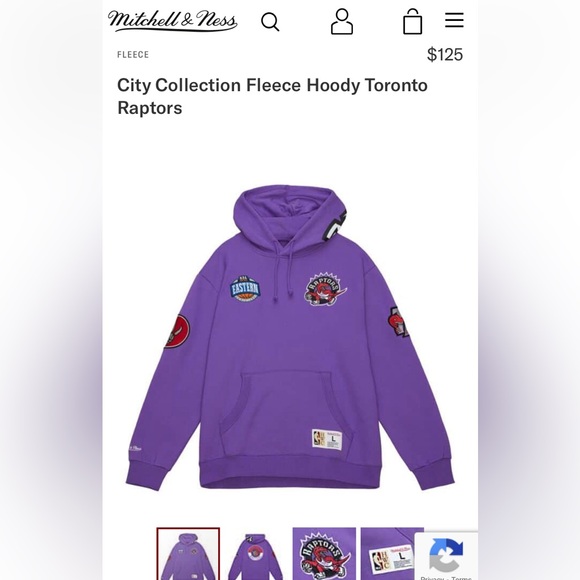 Mitchell & Ness City Collection Fleece Hoodie Toronto Raptors - Picture 2 of 4